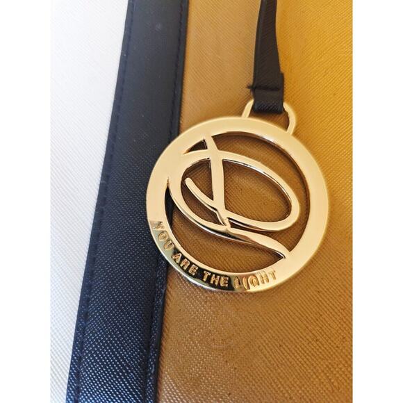 Dehite White Bible Storage Organizer Tote Bag Colorblock Pattern & Gold Charm - Picture 10 of 12